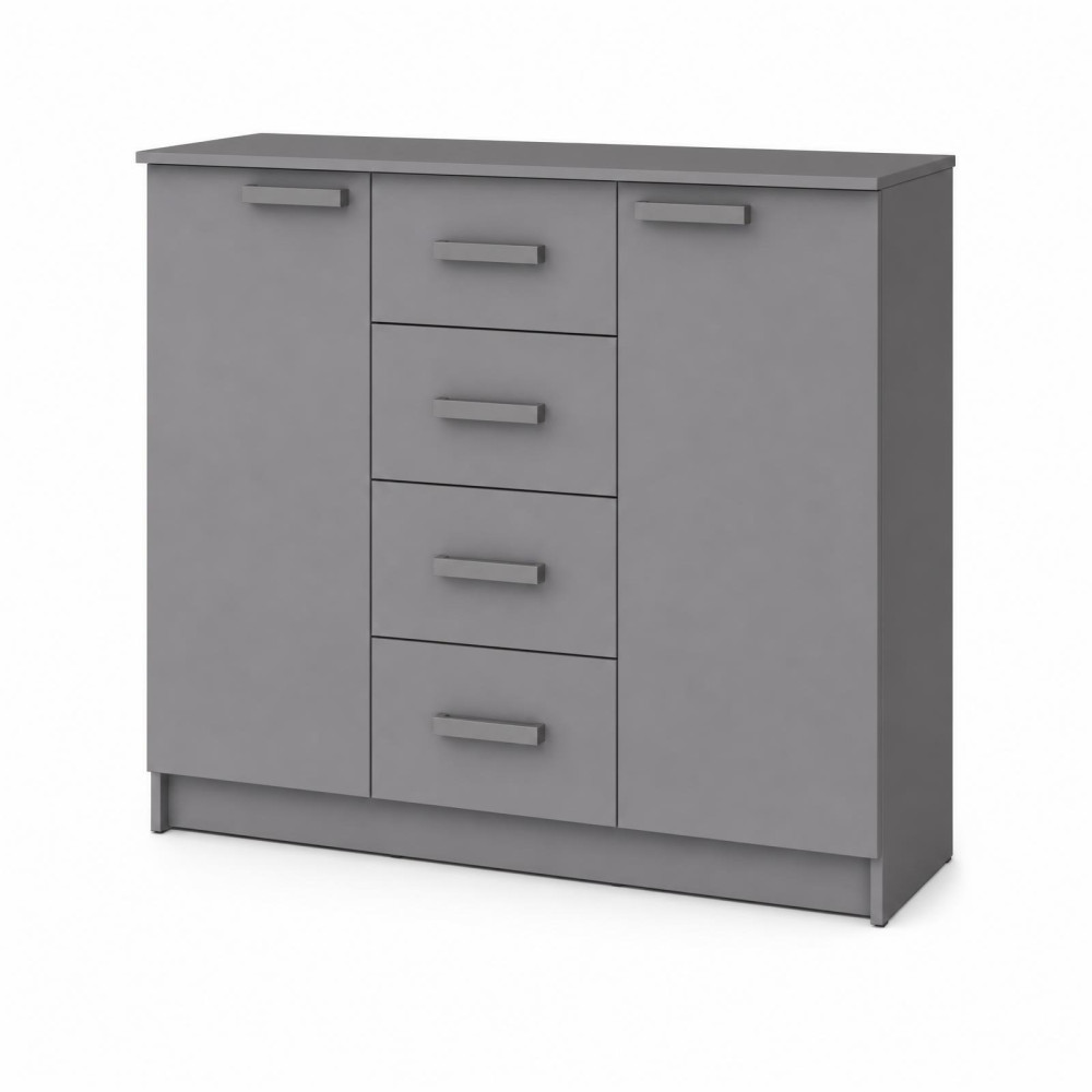 MebelStar Chest of Drawers for the living room 4+2 Anthracite, 120x45x99 cm (MBS-1438)