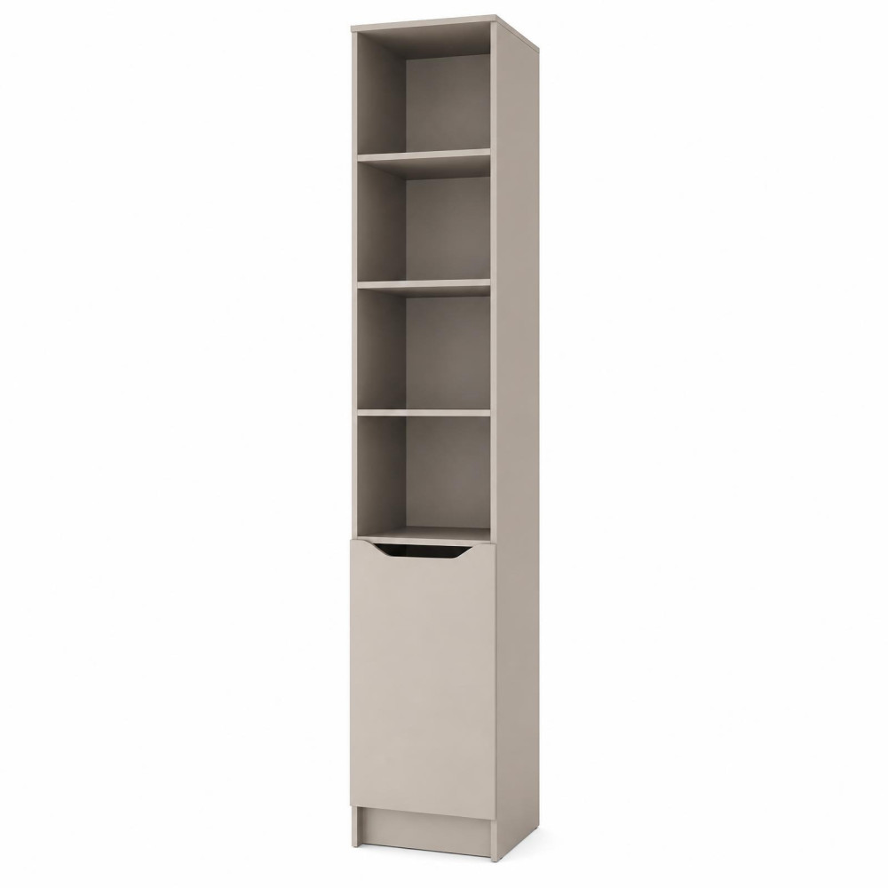 MebelStar Pencil case with open shelves 1D Lilu Cashmere, 40x40x210 cm (MBS-1314)