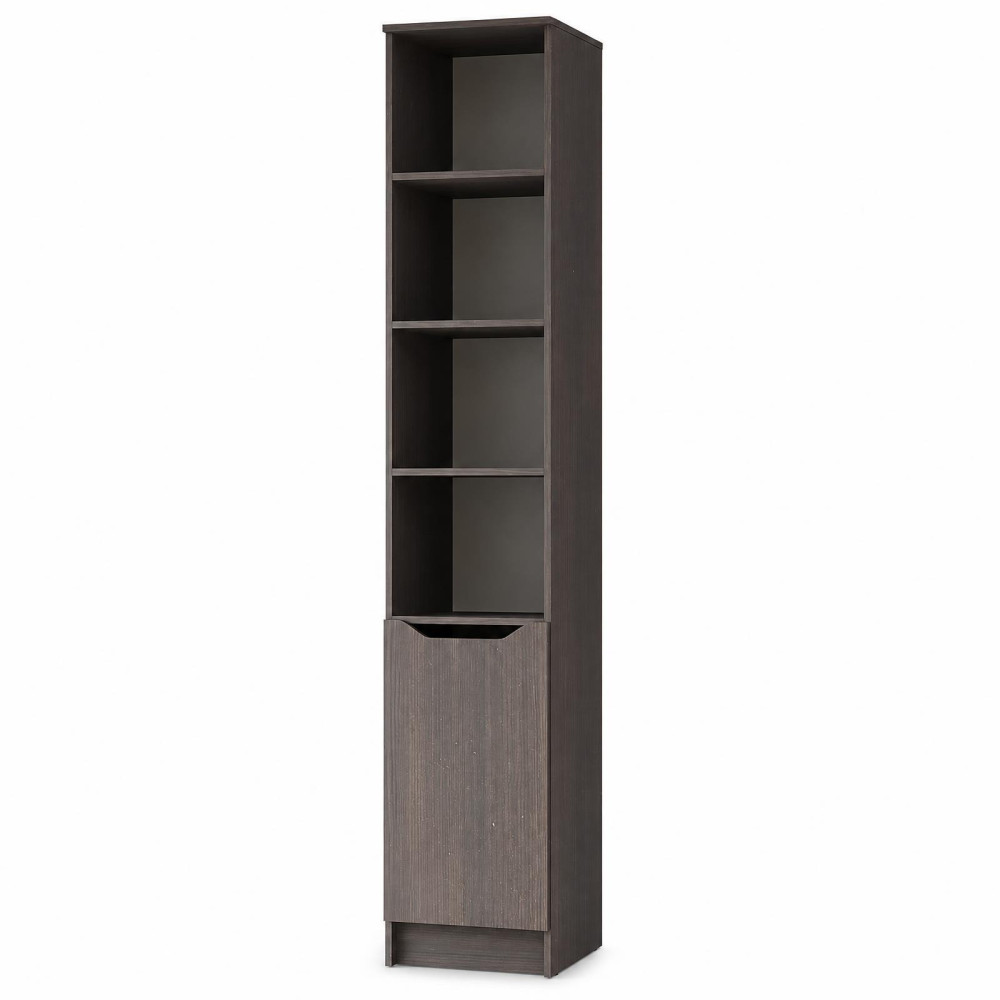 MebelStar Pencil case with open shelves 1D Lilu Oak Ristreto, 40x40x210 cm (MBS-1397)