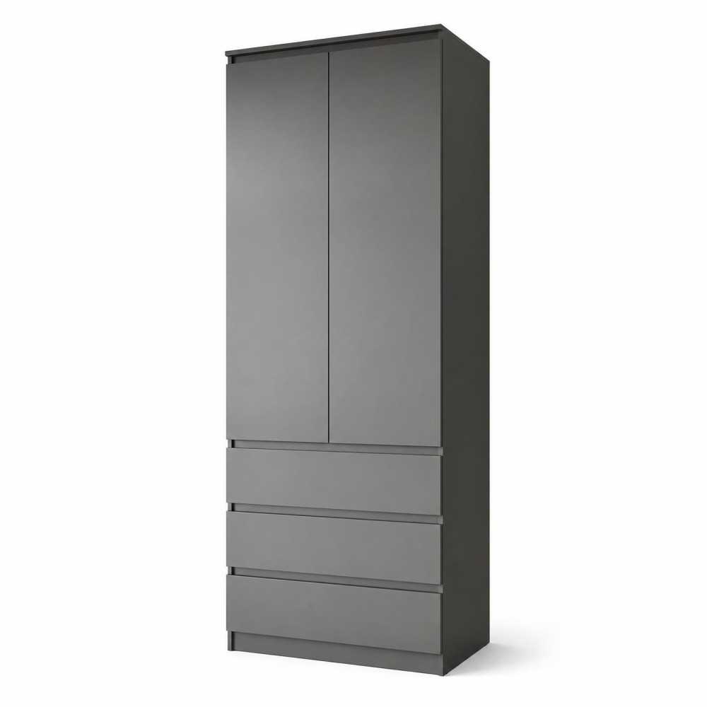 Шафа розпашна з ящиками MebelStar Нео 2Д3Ш 80x50x210 см Антрацит (MBS-1117)