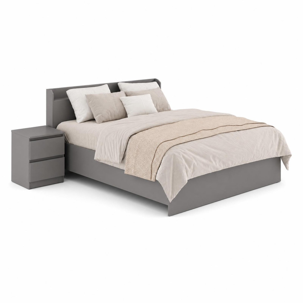 MebelStar Bed Double bed Neo 160x200 cm Gray mouse (MBS-1138)