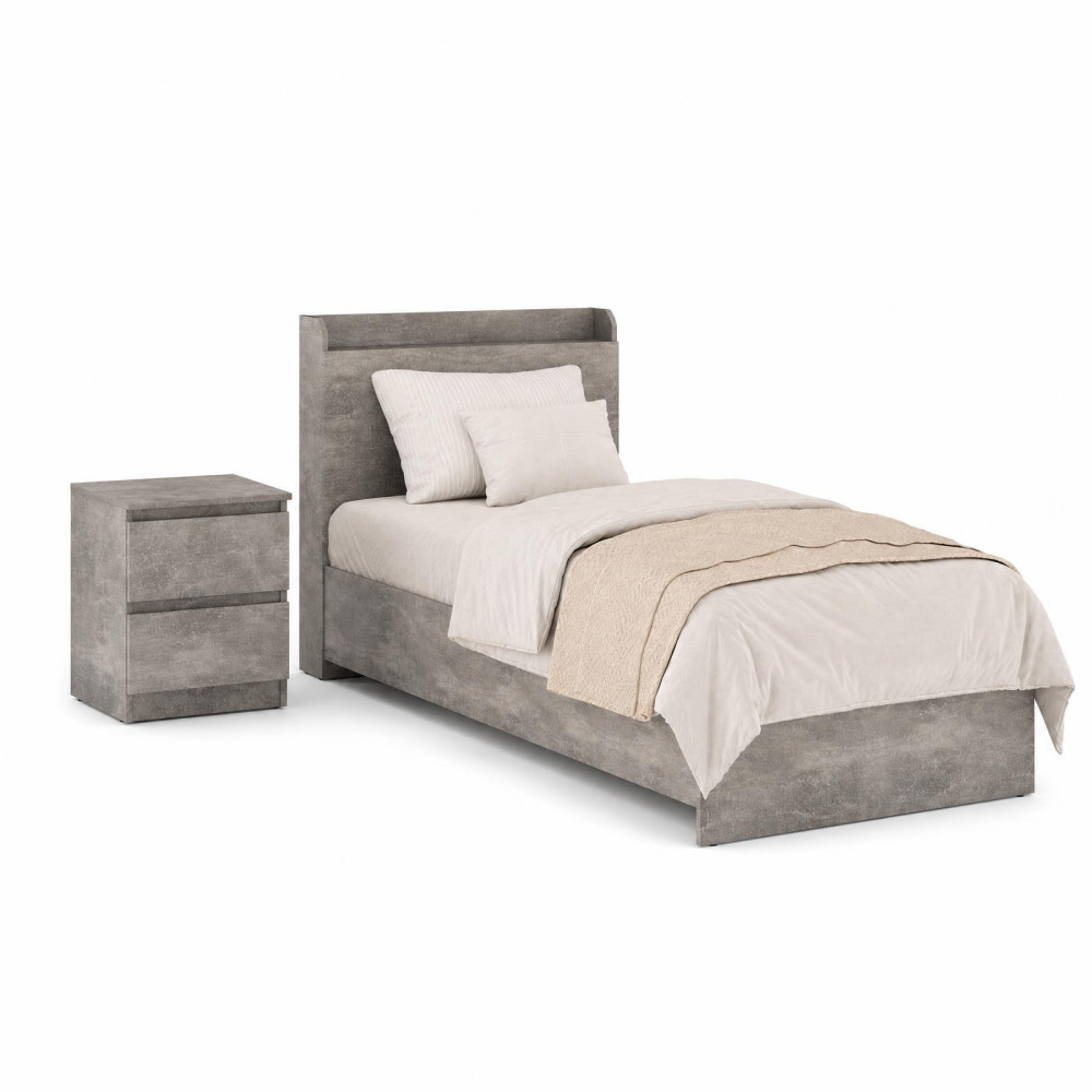 MebelStar Bed Single bed Neo 90x200 cm Concrete (MBS-1142)