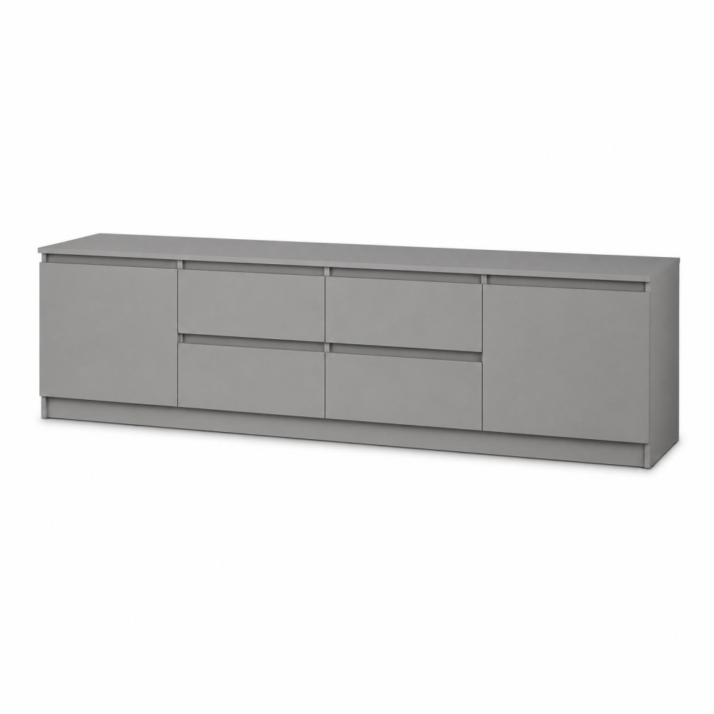 Тумба під телевізор MebelStar Нео 4Ш2Д 200x43x53 см Сіра мишка (MBS-1266)