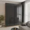 Шафа 4-дверна з антресоллю MebelStar Оскар Gloss BL-B, 4 додаткові полиці 200x52x260 см Дуб тахо/Чорний (MBS-5584)