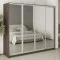 Шкаф-купе четырехдверный MebelStar Комбо AL 4 Зеркала 250x45x210 см Дуб ристрето (MBS-12570)