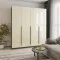 Шкаф 4-дверный MebelStar Оскар Gloss BL-B, 4 дополнительных полки 200x52x220 см Антрацит/Альмонд (MBS-5340)