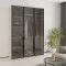 Шкаф 3-дверный MebelStar Оскар Витрина BL-B, стандарт 150x52x220 см Аляска серый (MBS-6703)