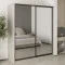 MebelStar Two-door wardrobe Combo BG 2 Mirrors Alaska gray, 180x60x210 cm (MBS-11643)