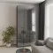 Шкаф 3-дверный с антресолью MebelStar Оскар Gloss BL-B, блок ящиков 120x52x260 см Антрацит/Антрацит (MBS-5439)