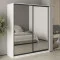 MebelStar Two-door wardrobe Combo BG 2 Mirrors Alaska white, 180x60x210 cm (MBS-11655)