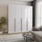 Шкаф 4-дверный MebelStar Оскар Gloss BL-B, 4 дополнительных полки 200x52x220 см Дуб сонома/Белый (MBS-5345)