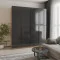 Шкаф 4-дверный MebelStar Оскар Gloss BL-B, 4 дополнительных полки 200x52x220 см Дуб тахо/Черный (MBS-5346)