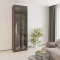 MebelStar 2-door wardrobe with mezzanine Oscar Showcase BL-B, standard Ristreto oak, 80x52x260 cm (MBS-6738)