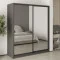 MebelStar Two-door wardrobe Combo BG 2 Mirrors Anthracite, 180x60x210 cm (MBS-11647)