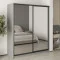 MebelStar Two-door wardrobe Combo BG 2 Mirrors Gray mouse, 180x60x210 cm (MBS-11667)