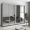Шкаф-купе четырехдверный MebelStar Комбо AL 4 Зеркала 250x45x210 см Антрацит (MBS-12538)
