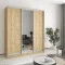 Шкаф-купе трехдверный MebelStar Комбо AL 2ДСП/Зеркало 180x60x210 см Дуб тахо (MBS-4297)