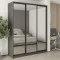 Шкаф-купе трехдверный MebelStar Стандарт BG 3 Зеркала 190x60x240 см Антрацит (MBS-8779)